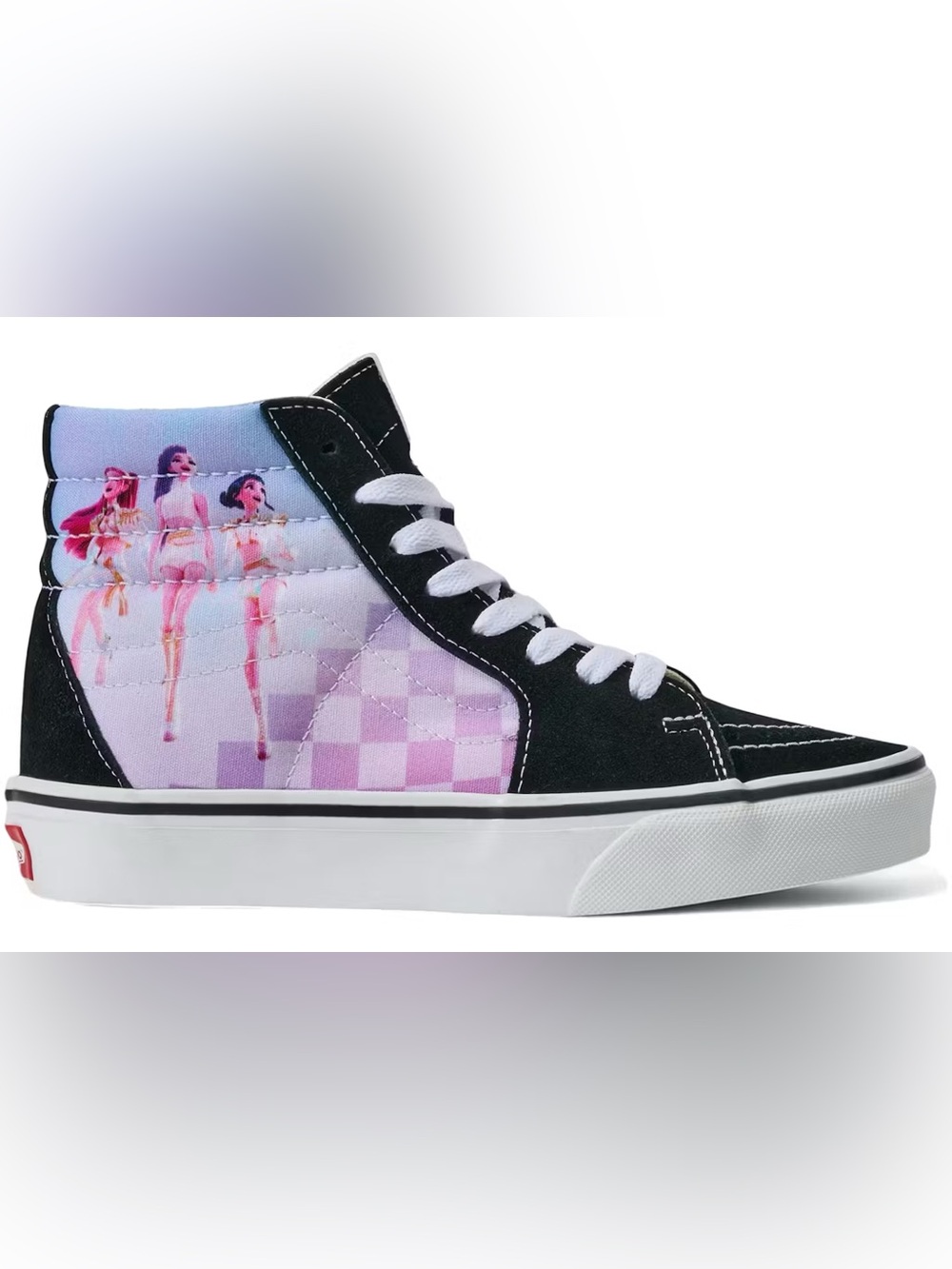 Vans K-pop Demon Hunters High-Top Sneakers in Black and Pink Check